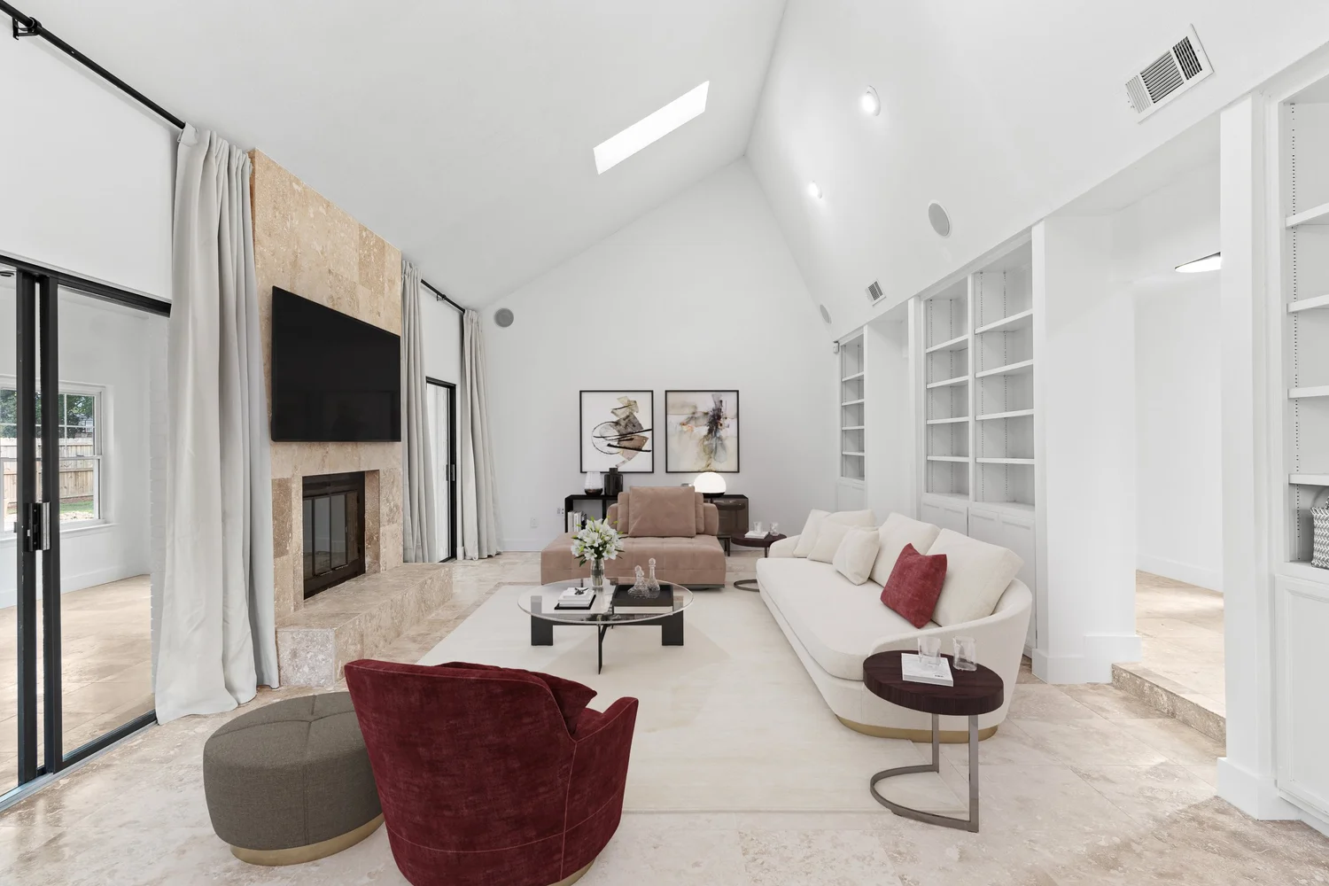 Virtually staged living room